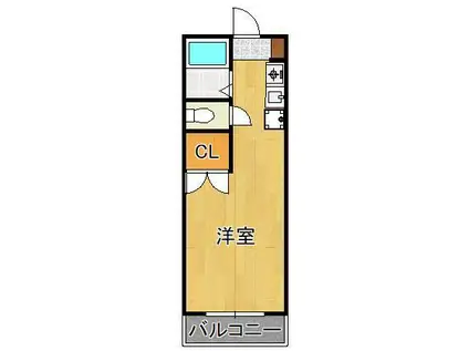 ロイヤルハイツ折尾2号館(ワンルーム/3階)の間取り写真