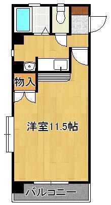 アーバンポート折尾学園都市(ワンルーム/1階)の間取り写真