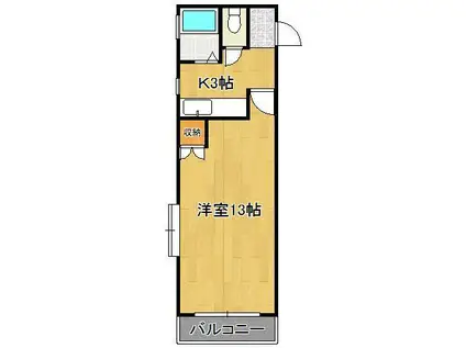 アーバンポート折尾学園都市(ワンルーム/4階)の間取り写真