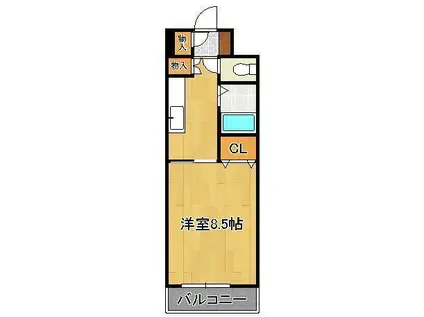 エクスィステンツ(1K/3階)の間取り写真