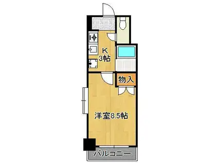 アリビオ折尾(1K/7階)の間取り写真