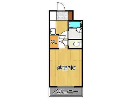 ヒカリビル(ワンルーム/10階)の間取り写真