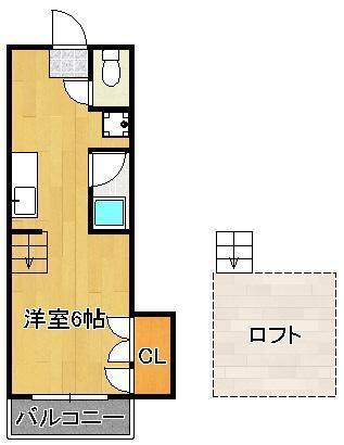 シティベール浅川Ⅱ(ワンルーム/1階)の間取り写真