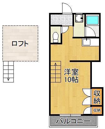 シティーベール西折尾(ワンルーム/2階)の間取り写真