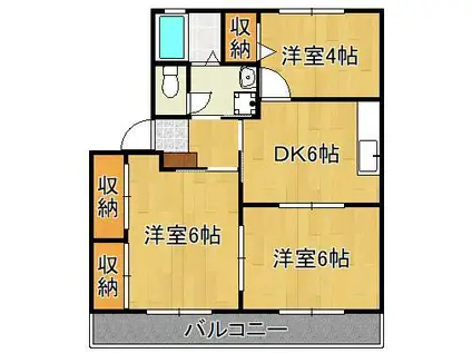 キャンディーハウス(3DK/2階)の間取り写真