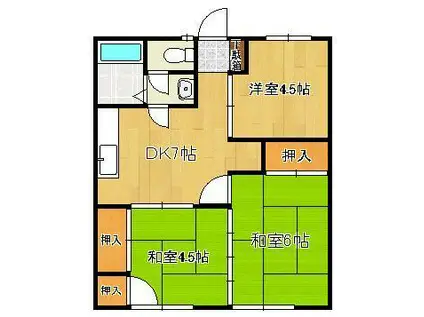 メゾン藤(3DK/1階)の間取り写真
