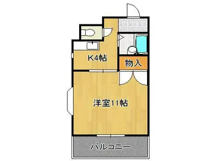 エル・パラシオ(1K/4階)の間取り写真