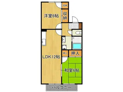 リオ・グランデ・M(2LDK/2階)の間取り写真