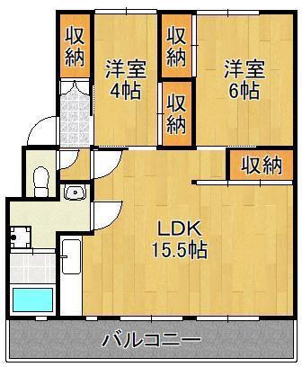 サルヴァトーレ本城(2LDK/3階)の間取り写真