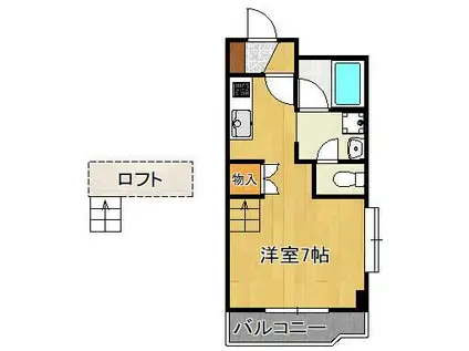 エレガンスコート折尾(ワンルーム/1階)の間取り写真