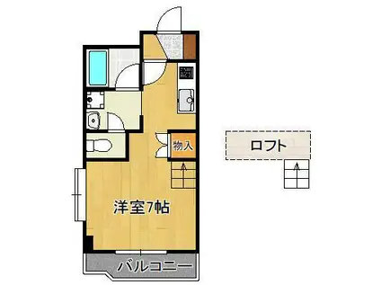 エレガンスコート折尾(ワンルーム/3階)の間取り写真