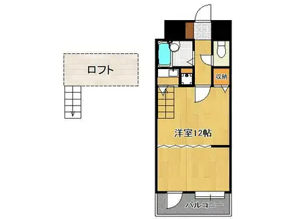 ケイズプレイス光貞台(ワンルーム/4階)の間取り写真