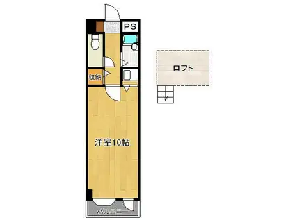 ケイズプレイス光貞台(ワンルーム/4階)の間取り写真