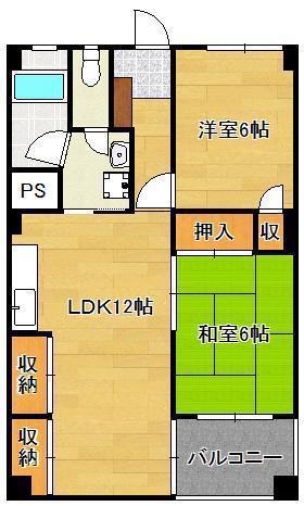 フォーレスト折尾(2LDK/4階)の間取り写真