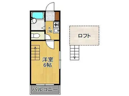 トリビュートNAOTO(1K/2階)の間取り写真