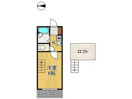 トリビュートNAOTO(1K/2階)の間取り写真