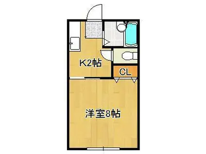 アンビション高須(1K/2階)の間取り写真
