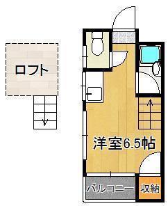 メイリンハウス(ワンルーム/2階)の間取り写真