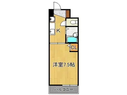 メゾン浅川台(1K/2階)の間取り写真