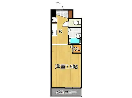 メゾン浅川台(1K/4階)の間取り写真