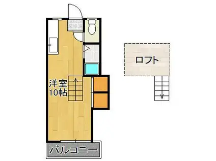 シティベールあおい(ワンルーム/2階)の間取り写真