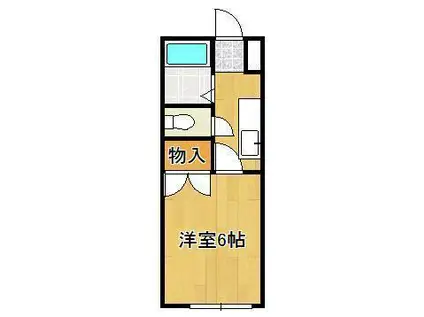 デュエル本城A棟(1K/1階)の間取り写真