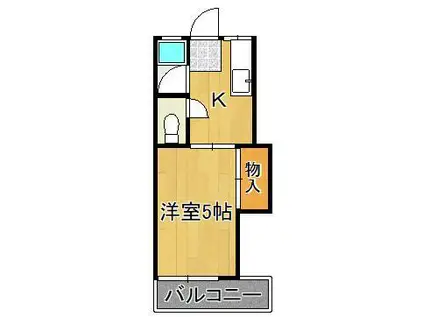 フルハウス(1K/2階)の間取り写真