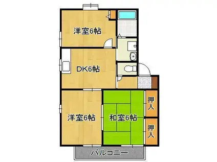 リバプール(3DK/2階)の間取り写真