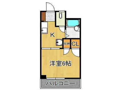 ゆにはコーポかなだ(1K/3階)の間取り写真