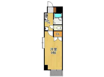 KMマンション産医大前(1K/1階)の間取り写真