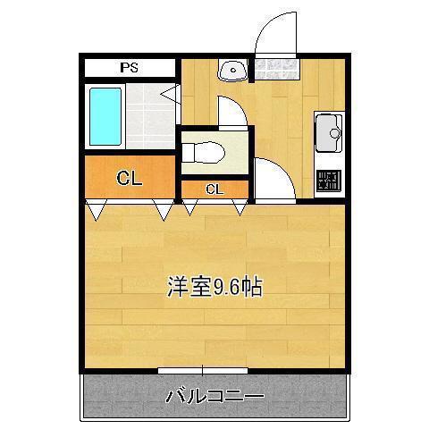リベール本城(1K/1階)の間取り写真