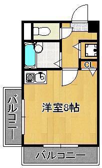 アベニュー医大前(ワンルーム/2階)の間取り写真