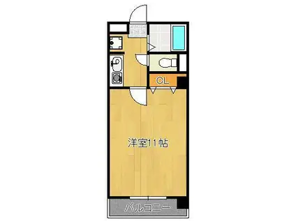 アベニュー医大前(1K/2階)の間取り写真