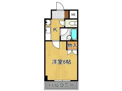 ロイヤルハイツ折尾1号館(1K/5階)の間取り写真