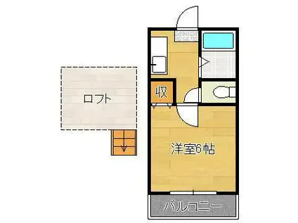 プルミエール大浦(1K/1階)の間取り写真