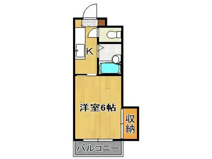 ギャラン千代ヶ崎(1K/2階)の間取り写真