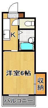 ギャラン千代ヶ崎(1K/1階)の間取り写真