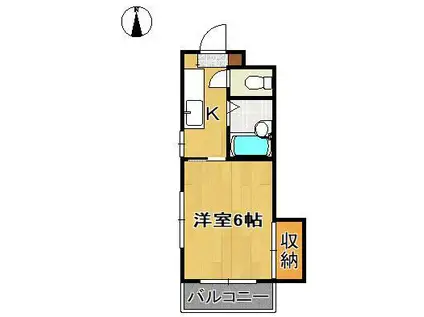 ギャラン千代ヶ崎(1K/3階)の間取り写真