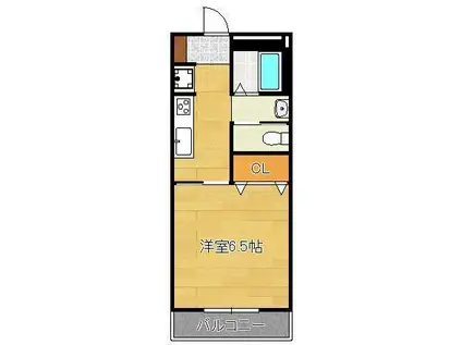 プレステージ和F(1K/2階)の間取り写真