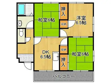 サーフサイドビル高浜(3DK/4階)の間取り写真