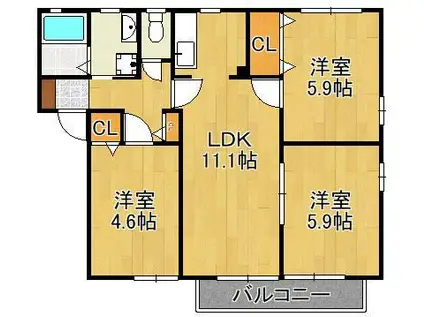 フォレスト3・5(3LDK/2階)の間取り写真
