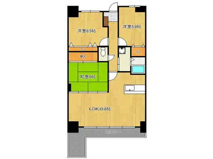 珪州館Ⅲ(3LDK/4階)の間取り写真