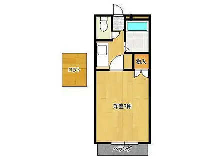 シルクハイツ(1K/2階)の間取り写真