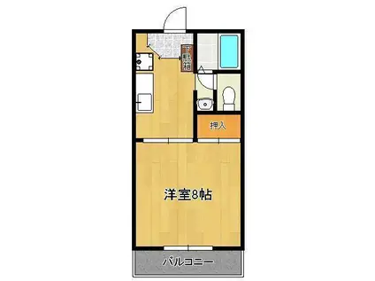 SQUARE90(1K/1階)の間取り写真