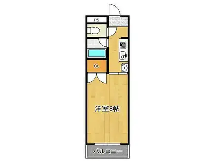 松井ビル(1K/5階)の間取り写真