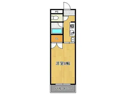 松井ビル(1K/5階)の間取り写真