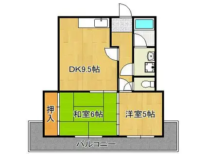 メゾン佐藤(2LDK/3階)の間取り写真