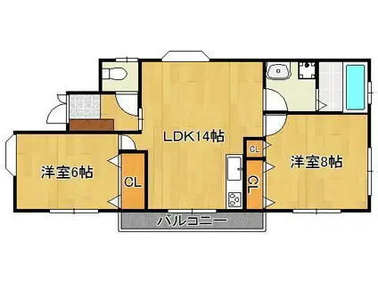 JS-16(2LDK/1階)の間取り写真