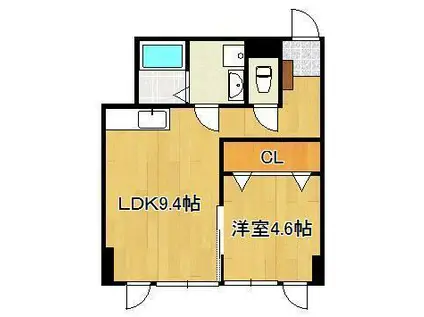 プレアール千代ヶ崎(1LDK/2階)の間取り写真