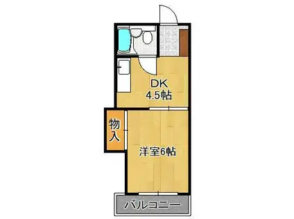 プレアール千代ヶ崎(1DK/5階)の間取り写真